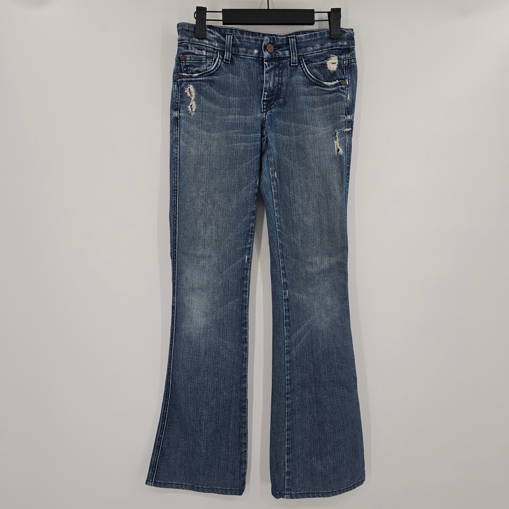 7 For All Mankind Bootcut Jeans Size 25 Juniors Distressed Medium Wash A‎ POCKET